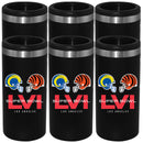 [6 Pack] Black Stainless Steel Slim Can Holder | Super Bowl LVI Dueling