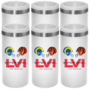 [6 Pack] White Stainless Steel Slim Can Holder | Super Bowl LVI Dueling