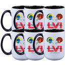 [6 Pack] 15oz Sublimated Inner Color Mug | Super Bowl LVI Dueling