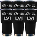 [6 Pack] 30oz Etched Black Stainless Steel Tumbler | Super Bowl LVI Dueling