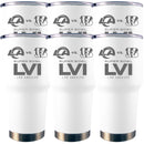 [6 Pack] 30oz Etched White Stainless Steel Tumbler | Super Bowl LVI Dueling