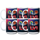 [6 Pack] 11oz White Sublimated Mug | Super Bowl LVI Dueling