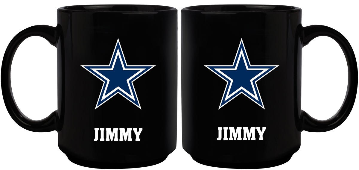 15oz Black Personalized Ceramic Mug  | Dallas Cowboys CurrentProduct, DAL, Dallas Cowboys, Drinkware_category_All, Engraved, NFL, Personalized_Personalized 194207503829 $21.86