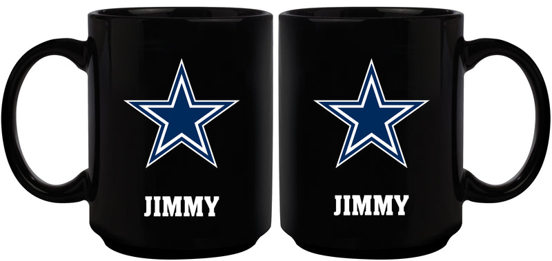 15oz Black Personalized Ceramic Mug  | Dallas Cowboys CurrentProduct, DAL, Dallas Cowboys, Drinkware_category_All, Engraved, NFL, Personalized_Personalized 194207503829 $21.86
