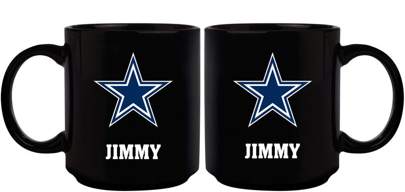 11oz Black Personalized Ceramic Mug | Dallas Cowboys CurrentProduct, Custom Drinkware, DAL, Dallas Cowboys, Drinkware_category_All, Gift Ideas, NFL, Personalization, Personalized_Personalized 194207372821 $20.11
