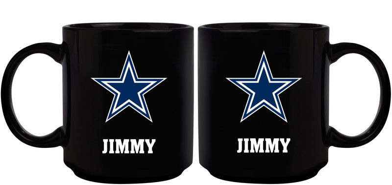 11oz Black Personalized Ceramic Mug | Dallas Cowboys CurrentProduct, Custom Drinkware, DAL, Dallas Cowboys, Drinkware_category_All, Gift Ideas, NFL, Personalization, Personalized_Personalized 194207372821 $20.11