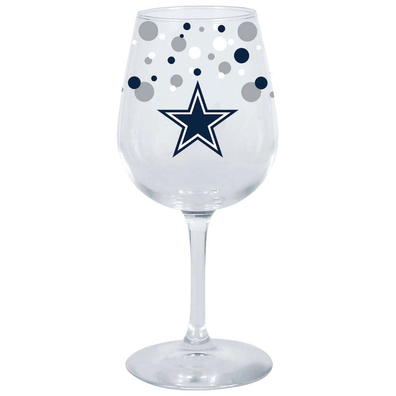 12.75oz Polka Dot Wine Glass | Dallas Cowboys DAL, Dallas Cowboys, Drinkware_category_All, Glassware, NFL, OldProduct, Polka Dot, Wine Glass 888966706453 $13