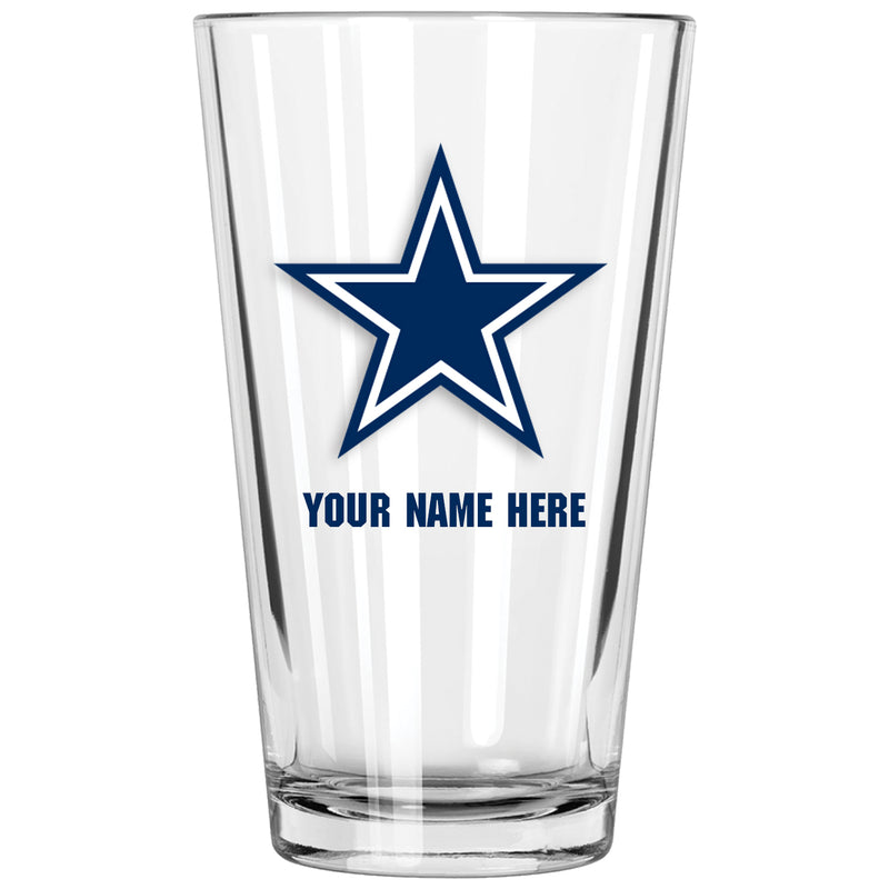 17oz Personalized Pint Glass | Dallas Cowboys
