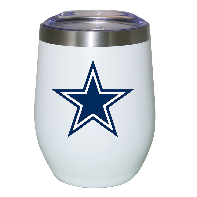 12oz White Stainless Steel Stemless Tumbler | Dallas Cowboys CurrentProduct, DAL, Dallas Cowboys, Drinkware_category_All, NFL 194207625330 $27.49