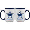 15oz Inner Color Personalized Ceramic Mug | Dallas Cowboys 2790PER, CurrentProduct, DAL, Dallas Cowboys, Drinkware_category_All, NFL, Personalized_Personalized  $27.99