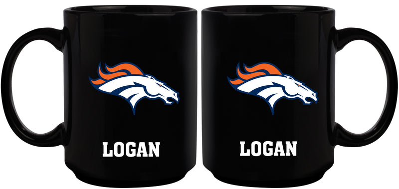 15oz Black Personalized Ceramic Mug | Denver Broncos CurrentProduct, DBR, Denver Broncos, Drinkware_category_All, Engraved, NFL, Personalized_Personalized 194207503867 $21.86