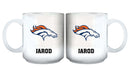 11oz White Personalized Ceramic Mug | Denver Broncos CurrentProduct, Custom Drinkware, DBR, Denver Broncos, Drinkware_category_All, Gift Ideas, NFL, Personalization, Personalized_Personalized 194207442661 $20.11