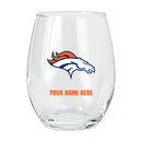 15oz Personalized Stemless Glass | Denver Broncos