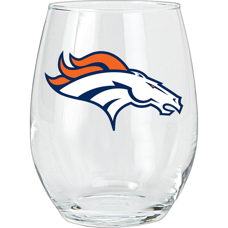 15oz Stemless Glass Tumbler | Denver Broncos