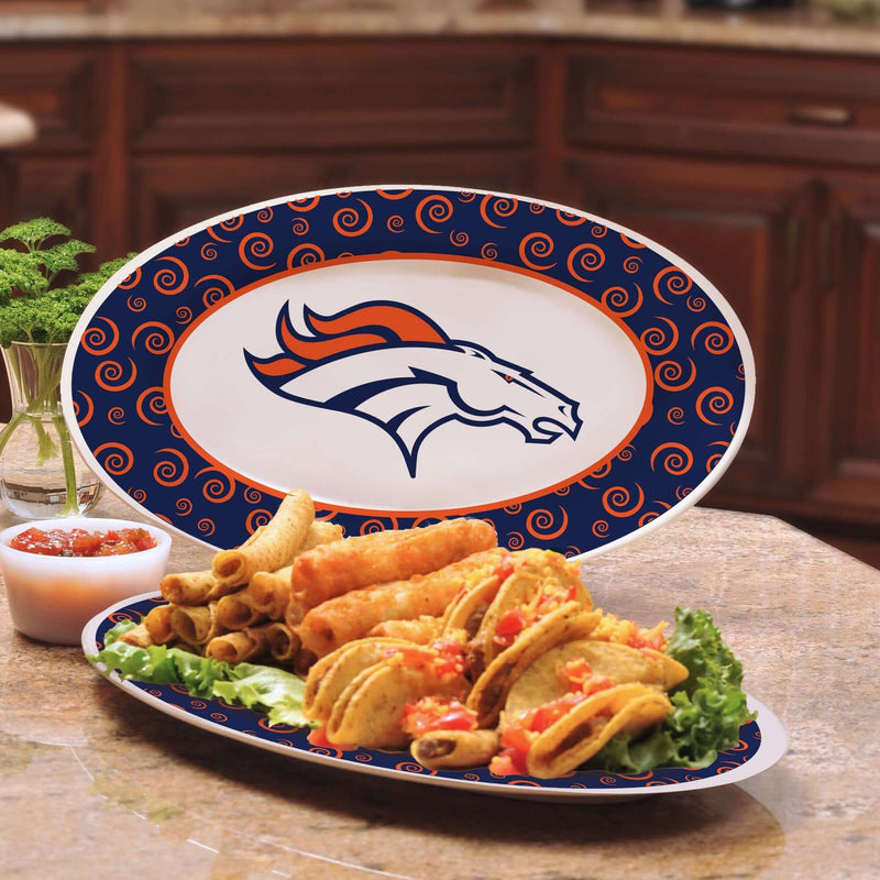 12 Inch Swirl Platter | Denver Broncos DBR, Denver Broncos, NFL, OldProduct 687746905761 $25