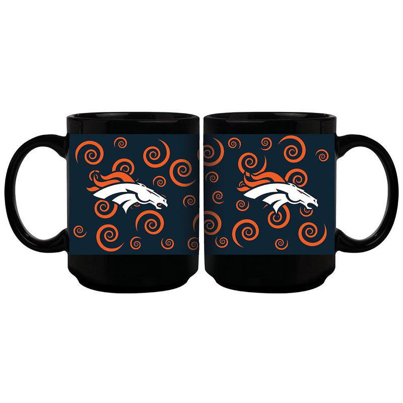 15oz Black Swirl Mug | Denver Broncos DBR, Denver Broncos, NFL, OldProduct 687746964164 $13