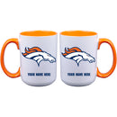 15oz Inner Color Personalized Ceramic Mug | Denver Broncos 2790PER, CurrentProduct, DBR, Denver Broncos, Drinkware_category_All, NFL, Personalized_Personalized  $27.99