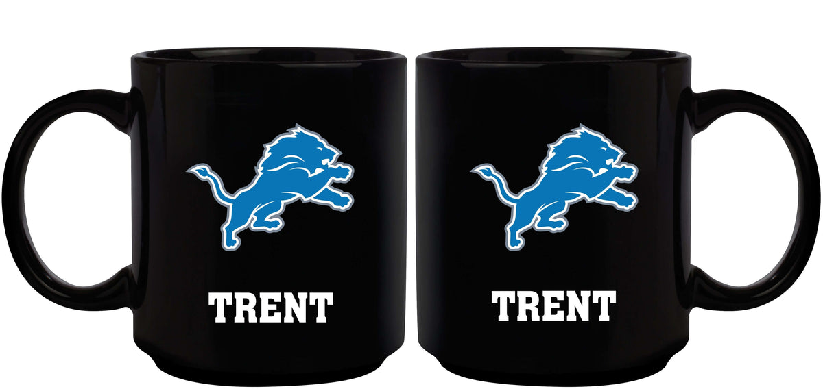 11oz Black Personalized Ceramic Mug | Detriot Lions CurrentProduct, Custom Drinkware, Detroit Lions, DLI, Drinkware_category_All, Gift Ideas, NFL, Personalization, Personalized_Personalized 194207372807 $20.11