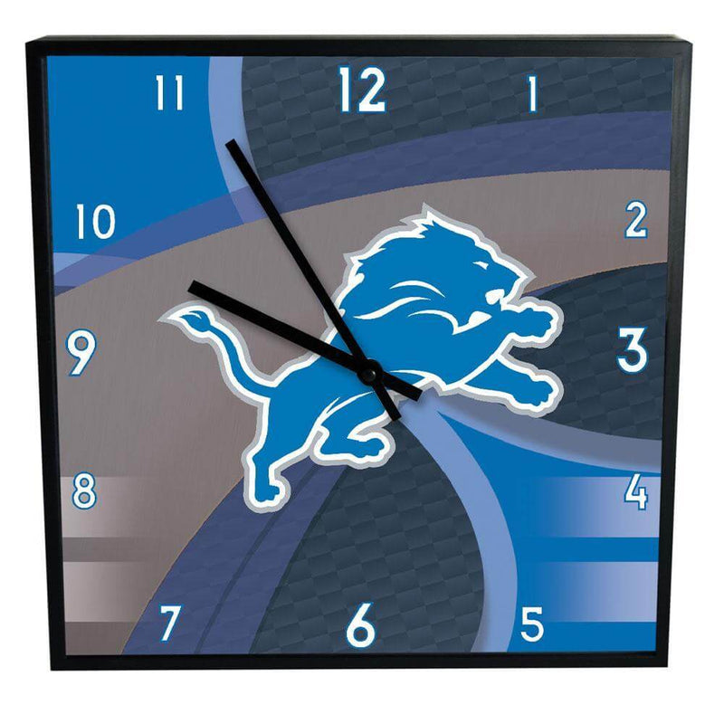 12 Inch Square Carbon Fiber Clock | Detriot Lions Detroit Lions, DLI, NFL, OldProduct 687746321073 $25