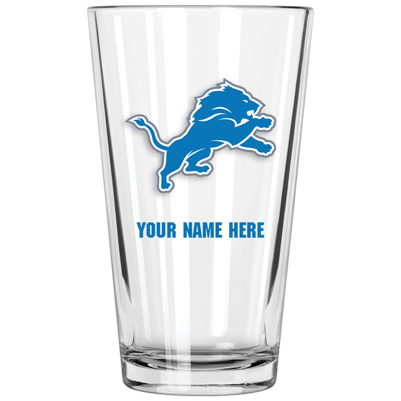 17oz Personalized Pint Glass | Detroit Lions