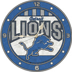 12 Inch Art Glass Clock | Detriot Lions CurrentProduct, Detroit Lions, DLI, Home & Office_category_All, NFL 687746446417 $38.49