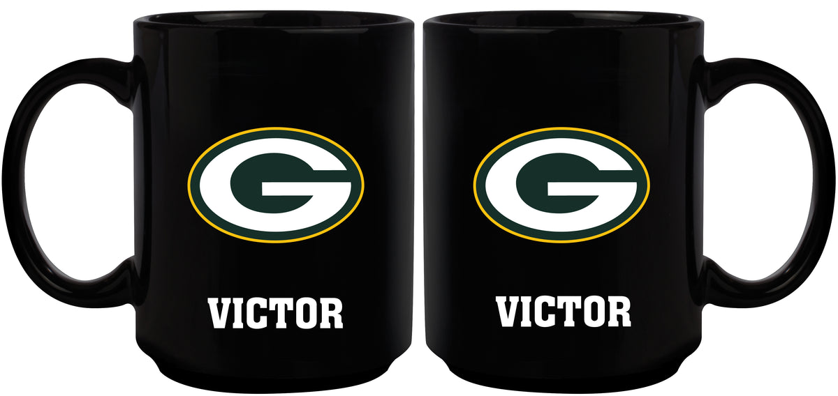 15oz Black Personalized Ceramic Mug | Green Bay Packers CurrentProduct, Drinkware_category_All, Engraved, GBP, Green Bay Packers, NFL, Personalized_Personalized 194207503942 $21.86