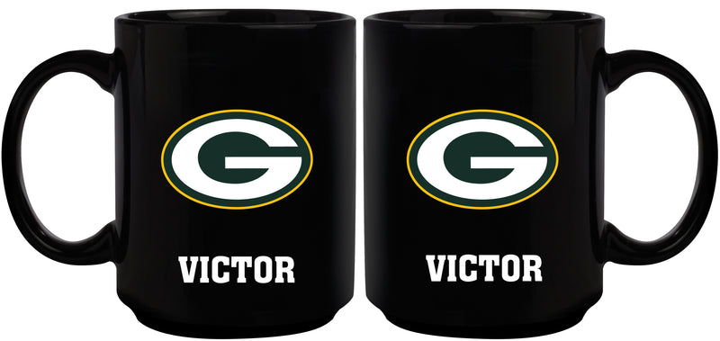 15oz Black Personalized Ceramic Mug | Green Bay Packers CurrentProduct, Drinkware_category_All, Engraved, GBP, Green Bay Packers, NFL, Personalized_Personalized 194207503942 $21.86