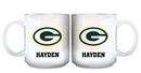 11oz White Personalized Ceramic Mug | Green Bay Packers CurrentProduct, Custom Drinkware, Drinkware_category_All, GBP, Gift Ideas, Green Bay Packers, NFL, Personalization, Personalized_Personalized 194207442647 $20.11