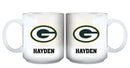 11oz White Personalized Ceramic Mug | Green Bay Packers CurrentProduct, Custom Drinkware, Drinkware_category_All, GBP, Gift Ideas, Green Bay Packers, NFL, Personalization, Personalized_Personalized 194207442647 $20.11