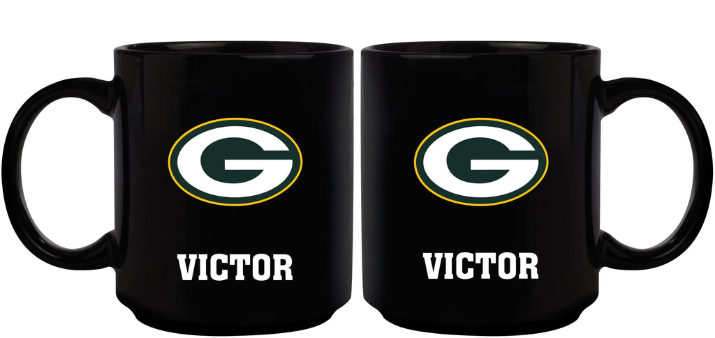 11oz Black Personalized Ceramic Mug | Green Bay Packers CurrentProduct, Custom Drinkware, Drinkware_category_All, GBP, Gift Ideas, Green Bay Packers, NFL, Personalization, Personalized_Personalized 194207372791 $20.11