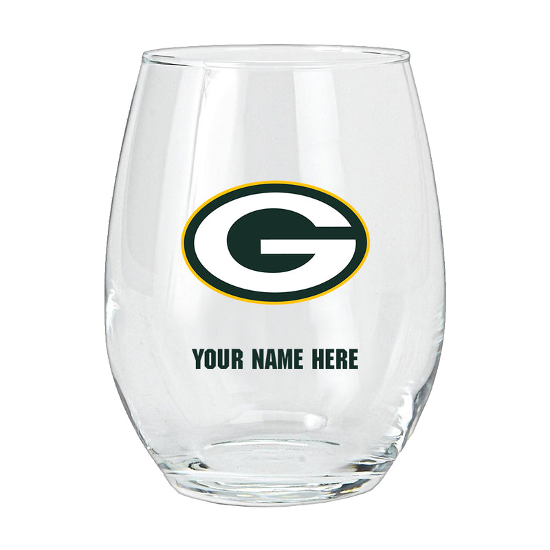 15oz Personalized Stemless Glass | Green Bay Packers