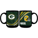 15oz Dynamic Style Black Mug | Green Bay Packers CurrentProduct, Drinkware_category_All, GBP, Green Bay Packers, NFL 888966972513 $15.49