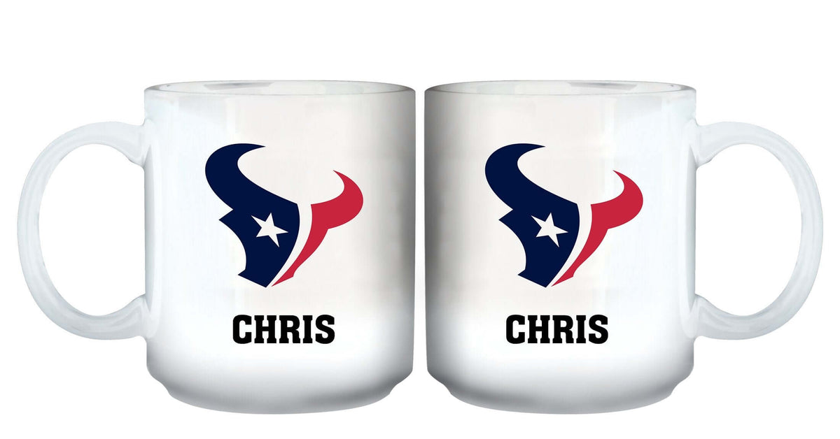 11oz White Personalized Ceramic Mug | Houston Texans CurrentProduct, Custom Drinkware, Drinkware_category_All, Gift Ideas, Houston Texans, HTE, NFL, Personalization, Personalized_Personalized 194207442630 $20.11