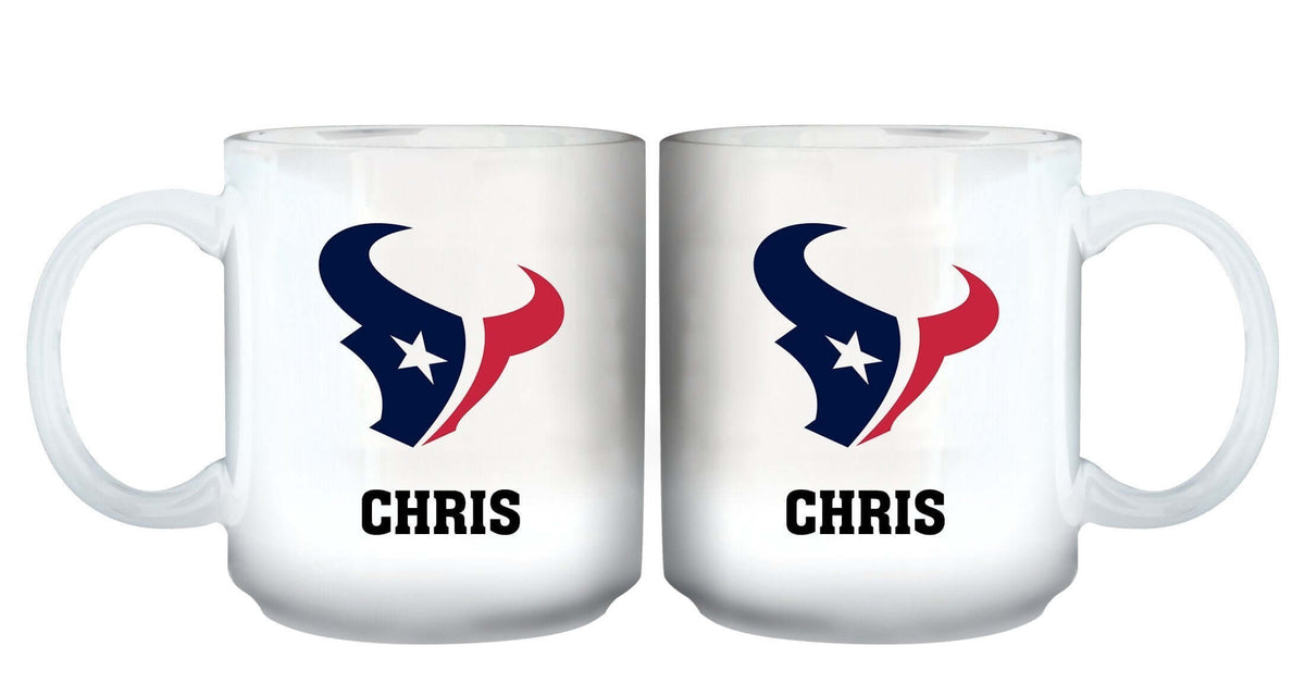11oz White Personalized Ceramic Mug | Houston Texans CurrentProduct, Custom Drinkware, Drinkware_category_All, Gift Ideas, Houston Texans, HTE, NFL, Personalization, Personalized_Personalized 194207442630 $20.11