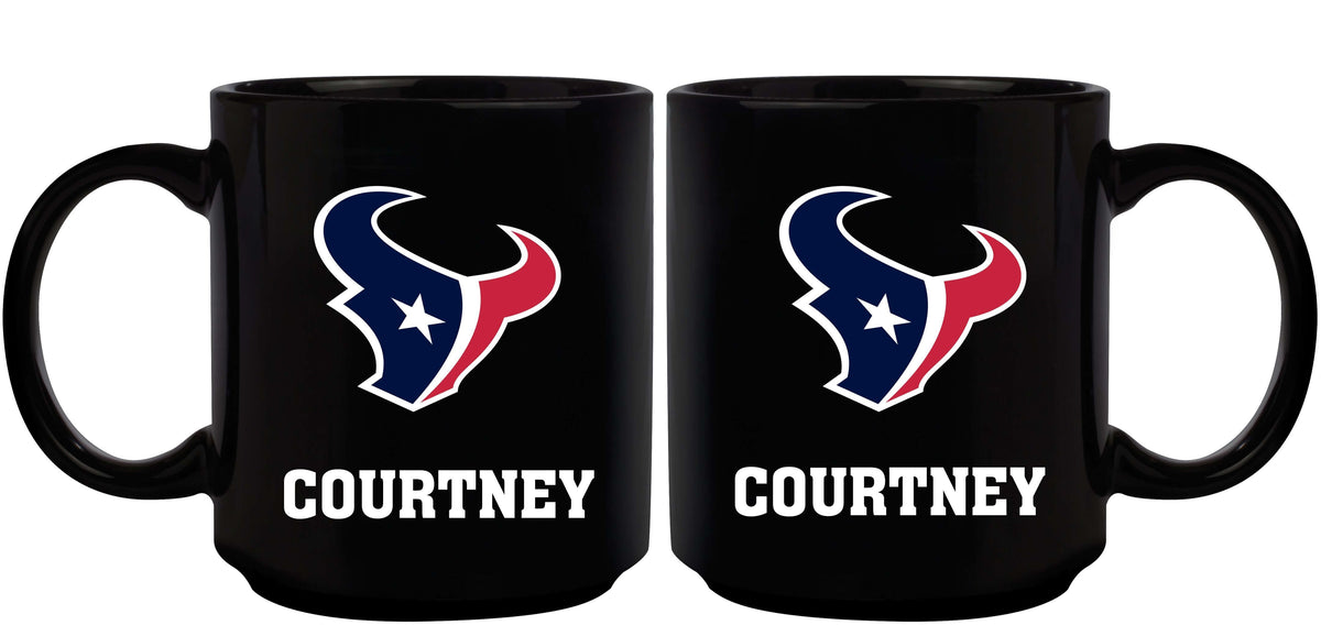 11oz Black Personalized Ceramic Mug | Houston Texans CurrentProduct, Custom Drinkware, Drinkware_category_All, Gift Ideas, Houston Texans, HTE, NFL, Personalization, Personalized_Personalized 194207372784 $20.11