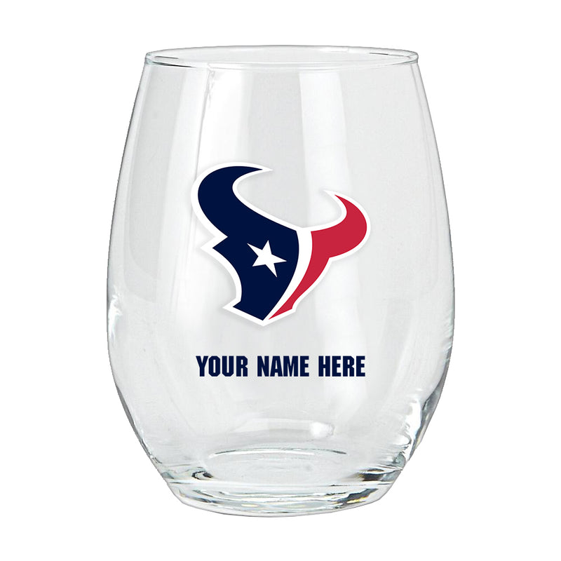 15oz Personalized Stemless Glass | Houston Texans