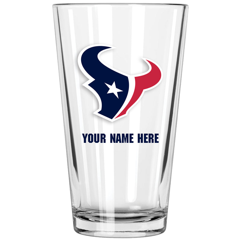 17oz Personalized Pint Glass | Houston Texans