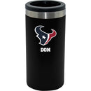 12oz Personalized Black Stainless Steel Slim Can Holder | Houston Texans