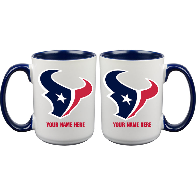 15oz Inner Color Personalized Ceramic Mug | Houston Texans 2790PER, CurrentProduct, Drinkware_category_All, Houston Texans, HTE, NFL, Personalized_Personalized  $27.99