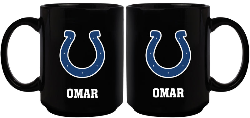 15oz Black Personalized Ceramic Mug | Indianapolis Colts CurrentProduct, Drinkware_category_All, Engraved, IND, Indianapolis Colts, NFL, Personalized_Personalized 194207504024 $21.86