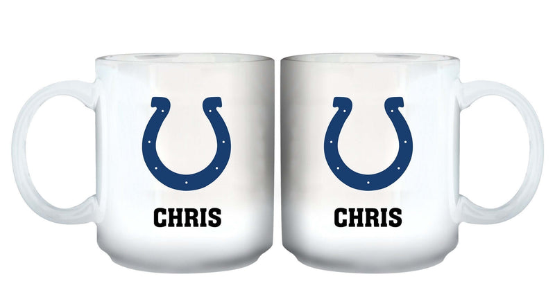 11oz White Personalized Ceramic Mug | Indianapolis Colts CurrentProduct, Custom Drinkware, Drinkware_category_All, Gift Ideas, IND, Indianapolis Colts, NFL, Personalization, Personalized_Personalized 194207442623 $20.11