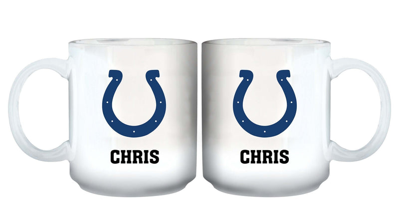 11oz White Personalized Ceramic Mug | Indianapolis Colts CurrentProduct, Custom Drinkware, Drinkware_category_All, Gift Ideas, IND, Indianapolis Colts, NFL, Personalization, Personalized_Personalized 194207442623 $20.11