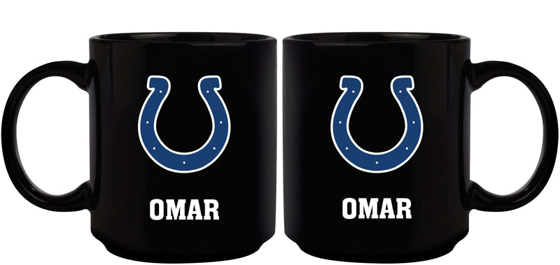 11oz Black Personalized Ceramic Mug | Indianapolis Colts CurrentProduct, Custom Drinkware, Drinkware_category_All, Gift Ideas, IND, Indianapolis Colts, NFL, Personalization, Personalized_Personalized 194207372777 $20.11