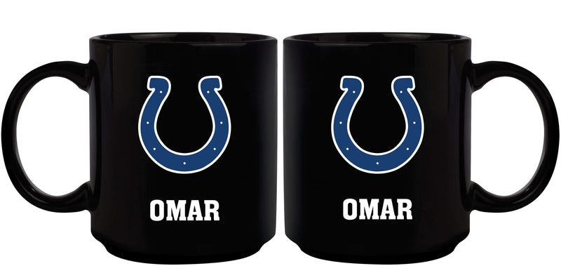 11oz Black Personalized Ceramic Mug | Indianapolis Colts CurrentProduct, Custom Drinkware, Drinkware_category_All, Gift Ideas, IND, Indianapolis Colts, NFL, Personalization, Personalized_Personalized 194207372777 $20.11