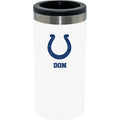 12oz Personalized White Stainless Steel Slim Can Holder | Indianapolis Colts