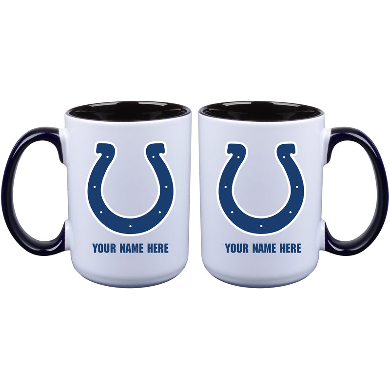 15oz Inner Color Personalized Ceramic Mug | Indianapolis Colts 2790PER, CurrentProduct, Drinkware_category_All, IND, Indianapolis Colts, NFL, Personalized_Personalized  $27.99