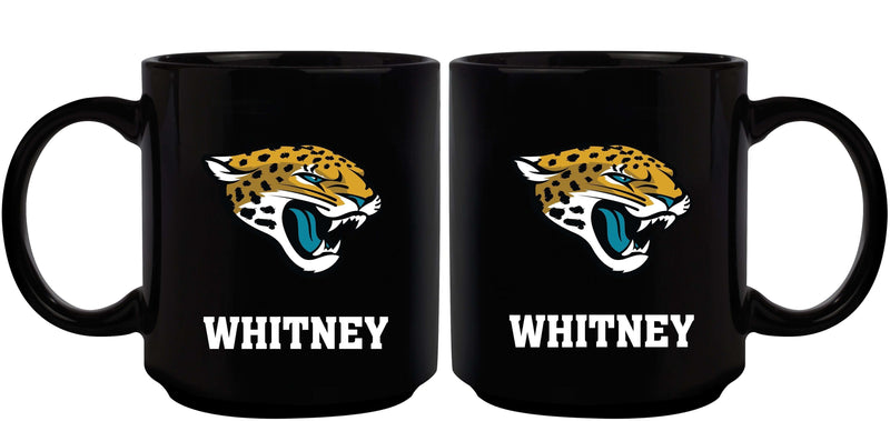 11oz Black Personalized Ceramic Mug | Jacksonville Jaguars CurrentProduct, Custom Drinkware, Drinkware_category_All, Gift Ideas, Jacksonville Jaguars, JAX, NFL, Personalization, Personalized_Personalized 194207372753 $20.11