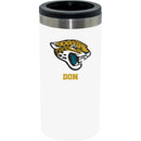 12oz Personalized White Stainless Steel Slim Can Holder | Jacksonville Jaguars