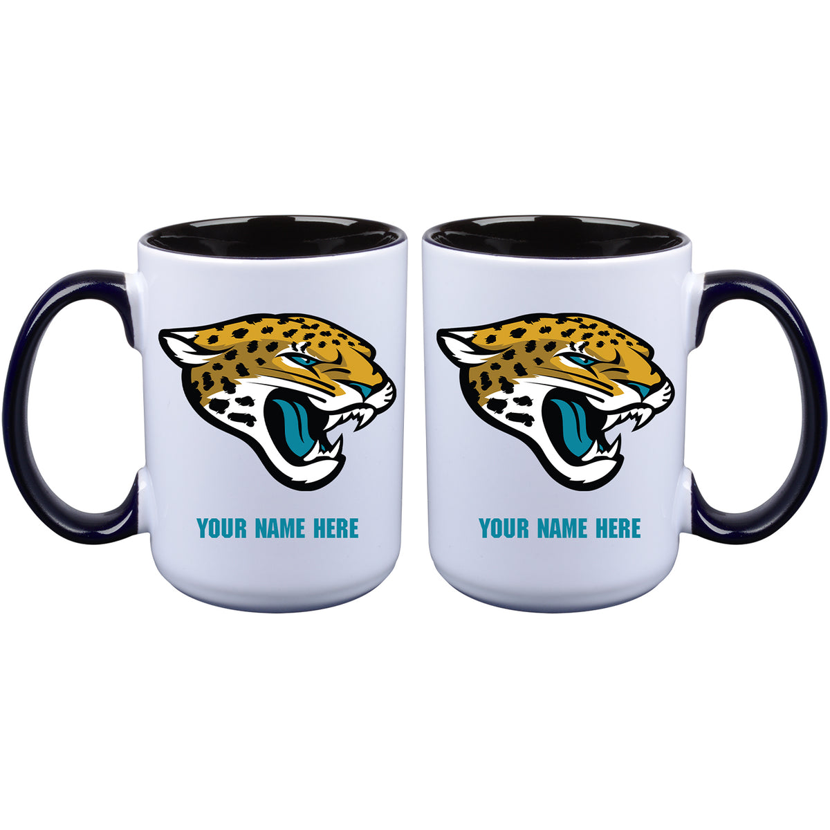15oz Inner Color Personalized Ceramic Mug | Jacksonville Jaguars 2790PER, CurrentProduct, Drinkware_category_All, Jacksonville Jaguars, JAX, NFL, Personalized_Personalized  $27.99