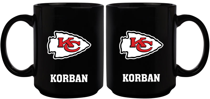15oz Black Personalized Ceramic Mug | Kansas City Chiefs CurrentProduct, Drinkware_category_All, Engraved, Kansas City Chiefs, KCC, NFL, Personalized_Personalized 194207504109 $21.86